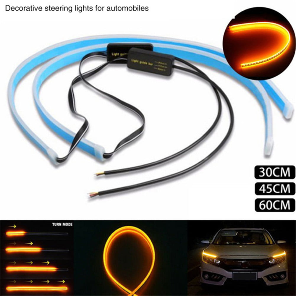 Dual Color Slim LED DRL Daytime Lights Bar w// Switchback Sequential Turn Signals
