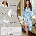 thumbnail image 6 of Yuyamidu Snowman Bathrobe Women Towel Robe with Waist Belt Christmas Mid-Calf Length Robes Size 2XL Female Sleepwear Ladies Loungewear Blue Long Elegant Night Robes, 6 of 7