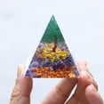 thumbnail image 2 of Pirámide De Cristal Pirámide De Cristal Decoración Pirámide de orgonita, amatista, peridoto, chakra, energía curativa, artesanía de cristal (E), 2 of 4