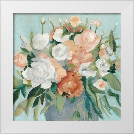 Scarvey Emma 15x15 White Modern Wood Framed Museum Art Print Titled - Soft Pastel Bouquet I