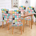 thumbnail image 2 of Yayeee 4 Pack Dining Chair Covers Stretch Parson Chairs Slipcovers Seat Protector, Colorful Checkered Pattern, 2 of 6