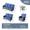 thumbnail image 3 of Ovios 5 Pieces Outdoor Patio Furniture with Swivel Chairs Wicker Patio Sectional Sofa with Loveseat for Backyard, 3 of 6