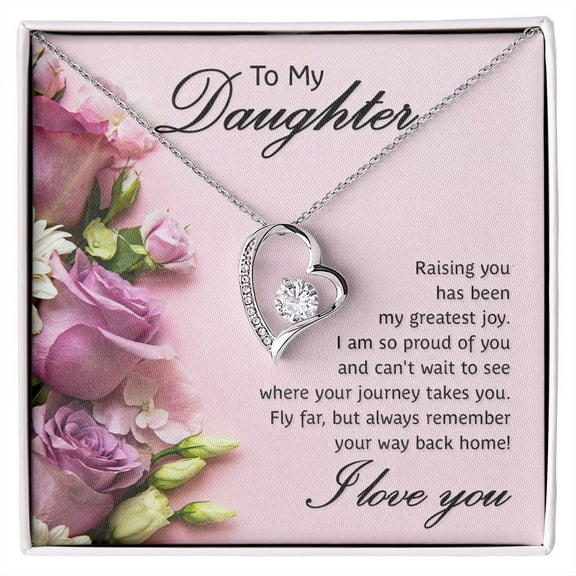To My Daughter Raising You Forever Necklace w Message Card