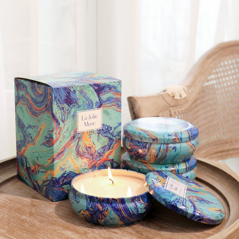【SIN GARAGE】おしゃれボトルライト LEJAYCASSISハンドメイド La Jolie Muse Citronella Candles Set 3, Scented Candles Natural