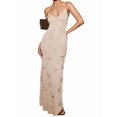 thumbnail image 2 of Women'S Knit Maxi Dress Floral Dresses Bodycon Knitted Beach Backless Swim Cover Up Dresses Shining L, 2 of 8