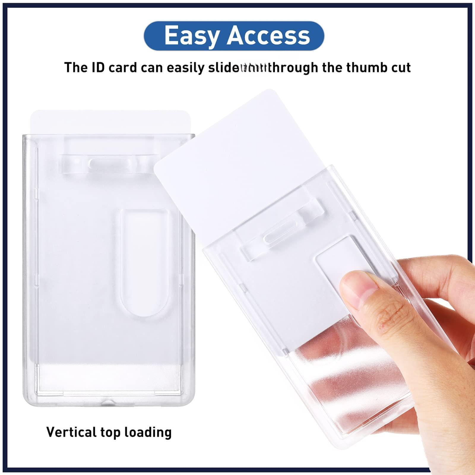 Vertical Hard Plastic 2 Card ID Badge Holders, 20 Count