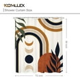 thumbnail image 5 of Boho Mid Century Shower Curtain for Bathroom Decor 72Wx84H Inches Abstract Modern Moon Phase Minimalist Leaves Arch Aesthetic Brown Black Geometric Fabric Waterproof Polyester 12 Pack Hooks, 5 of 6