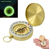 Camping Survival Compass,Tutuviw Metal Pocket Clamshell Compass,Waterproof Luminous Compass,Portable Compass for Hiking Camping Hunting Outdoor Military Navigation Tool (Copper)