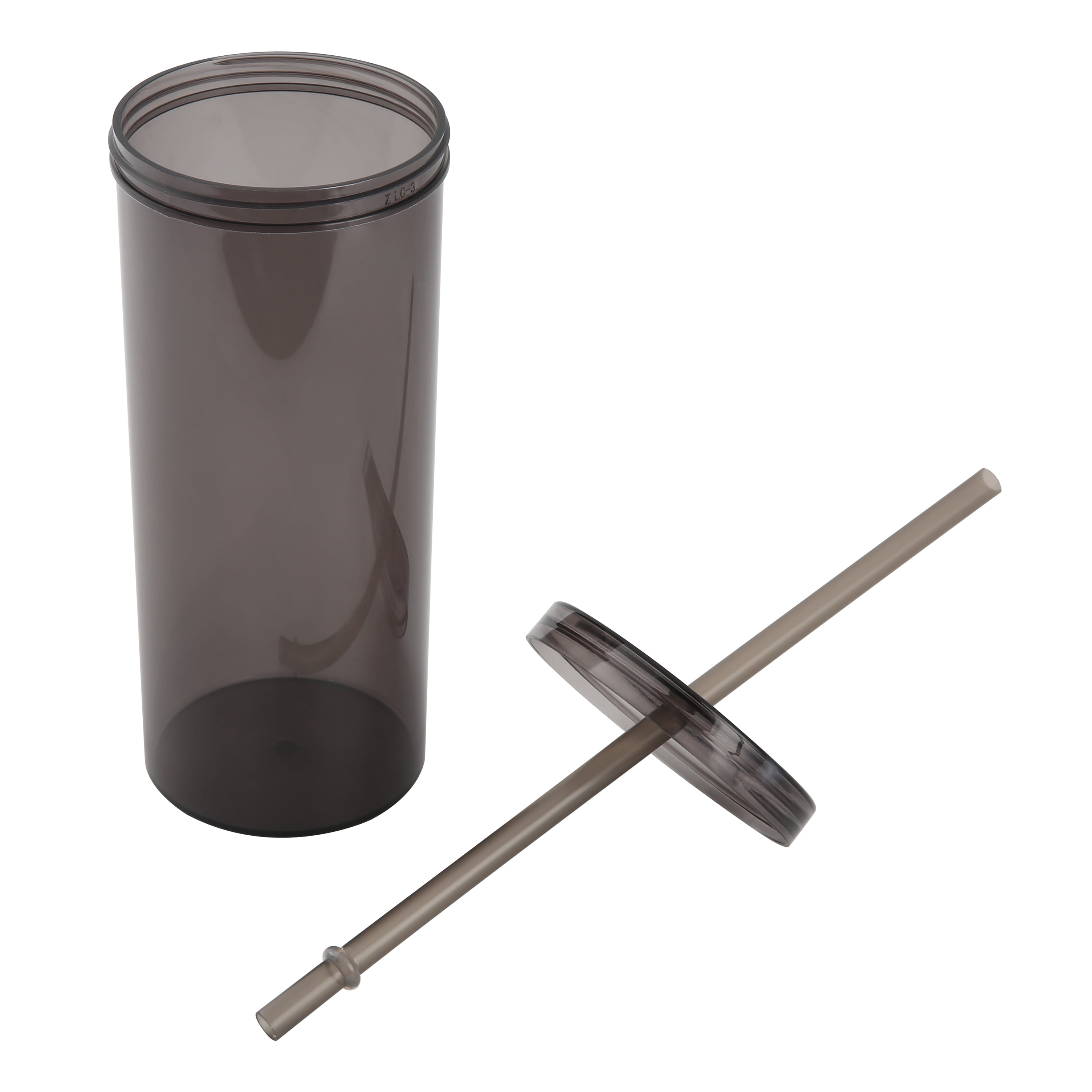 Mainstays 20oz Plastic Black Tumbler with Screw Top Lid and Straw