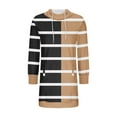 thumbnail image 5 of Samickarr Hooded Sweatshirt Dresses for Women Fall Trendy Long Sleeve Drawstring Round Neck Lightweight Soft Hoodie Dresses Striped Color Block Casual Fall Sweatshirts Hoodie Dress with Pockets, 5 of 5