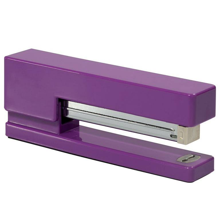 Purple Stapler & Tape Dispenser Desk Set