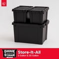 thumbnail image 4 of 20 Gallon Lockable Storage Bins with Lids, 6 Pack - Made in USA, Heavy Duty, Stackable Containers, Garage Organizing Bins Moving Tubs, Rugged Sturdy Equipment Utility Box - Black, 4 of 4