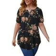 thumbnail image 3 of FOLUNSI Women's Plus Size Tunic Top Henley T-shirt Floral Casual Blouse M-4XL, 3 of 4