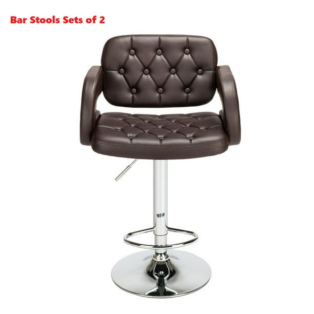 Adjustable Counter Stools Bar Chairs, Comfortable Counter Height Swivel Bar Stools With Backs