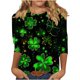 thumbnail image 2 of RKSTN St Patricks Day 3/4 Sleeve Tops for Women Oversized Crewneck St Paddy's Day Lucky Shamrocks Graphic Print T Shirt Womens Casual Solid Plus Size Round Neck Loose Three Quarter Sleeve Shirts, 2 of 6