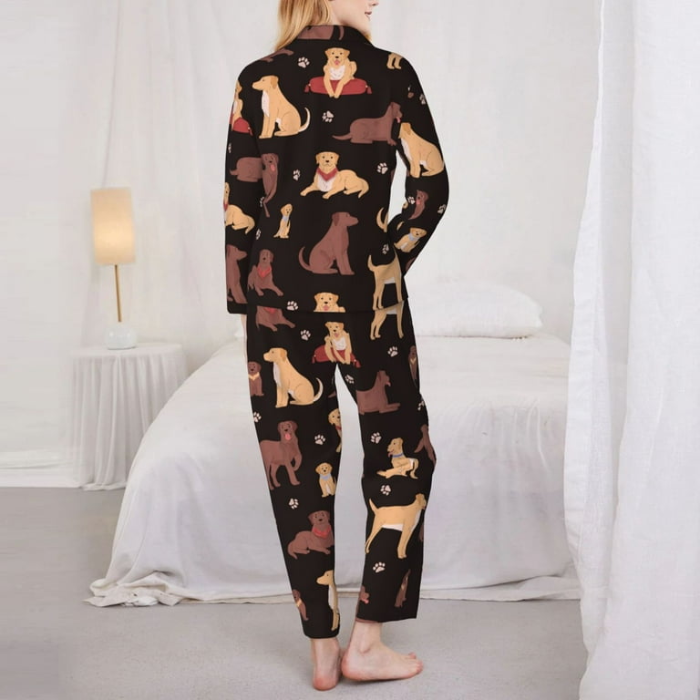 Pajamas for Women Set Chocolate Labrador Retriever Dog Soft