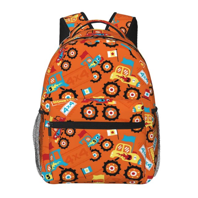 Disketp Monster Truck,Truck Cartoon Mochila Estampada para Hombre y Mujer – Mochila Ligera Clásica con Múltiples Bolsillos para Universidad, Trabajo y Viajes-One Size