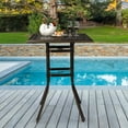thumbnail image 2 of Ktaxon 31.5" Patio Bar Height Table, All-Weather Cast Aluminium Square Bar Bistro Table with 2" Umbrella Hole, Outdoor Tall Table for Porch Balcony Backyard Garden, Antique Bronze, 2 of 7