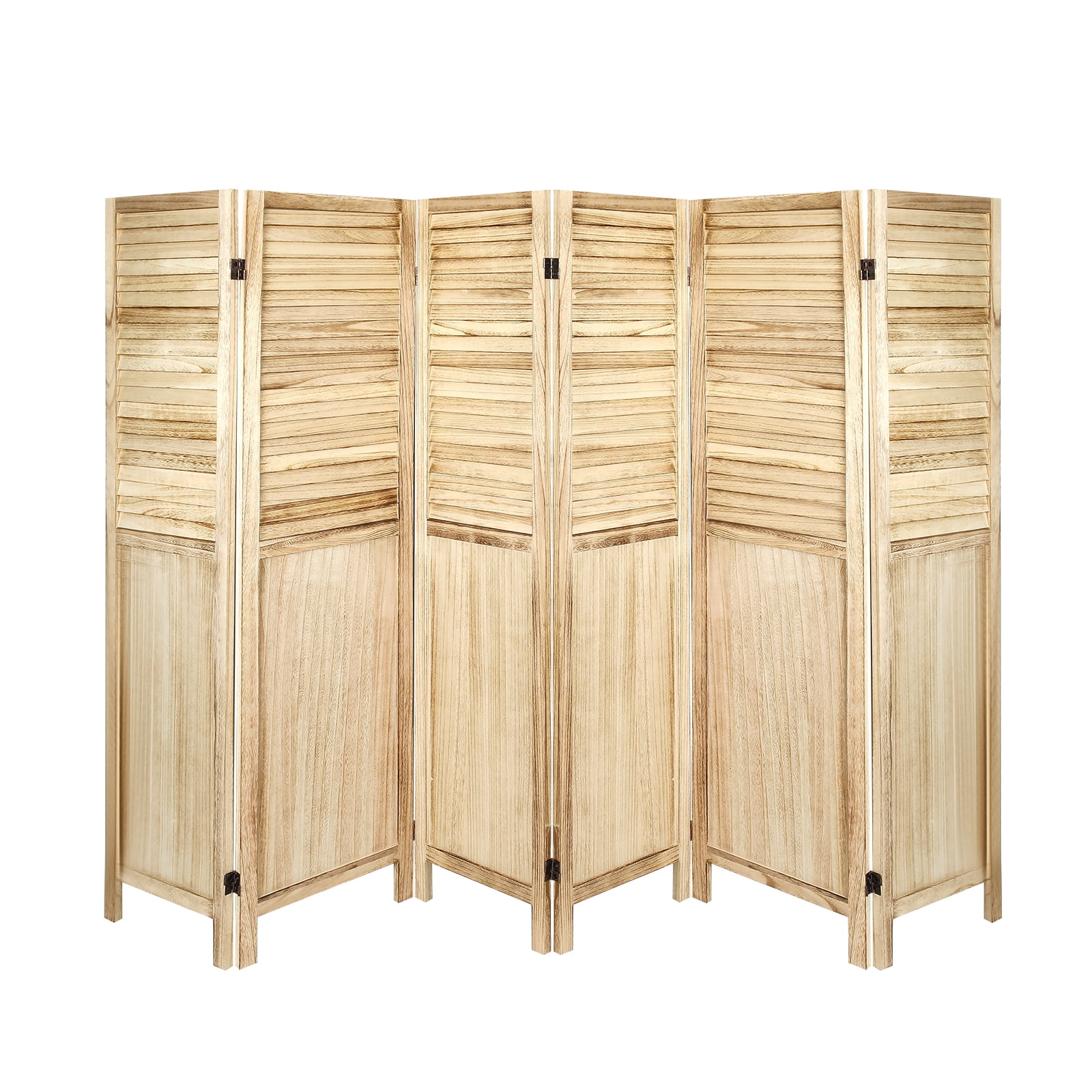 Babion 6 Panel Room Dividers, 5.6FT Wood Room Divider and Partition