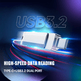thumbnail image 4 of High-Speed Dual-Interface USB3.2 Flash Drive - Type-C and USB-A Ports, 150MB/s Data Transfer, Compatible with Mac, iPad, Android, PC, TV - Compact and Lightweight Design, 4 of 5