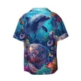 thumbnail image 2 of Haiem Underwater Turtle Dolphin Octopus Men's Casual Shirts Short Sleeve Button Down Shirts Fashion Textured Summer Beach Shirt-X-Large, 2 of 7