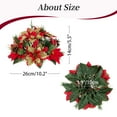 thumbnail image 3 of Blosmon Artificial Christmas Poinsettia Flowers Ball 6 Pcs Red Gold Glitter Fake Poinsettia Christmas Flowers Arrangement Centerpieces Decorations for Winter Indoor Home Parties, 3 of 6