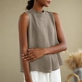 thumbnail image 4 of Womens Loose Fit Casual Flowy Tank Tops Square Neck Trendy Sleeveless Summer Tops Clothes Spring Outfits 2026 Casual Linen Top Fashion Clothing Khaki M, 4 of 6