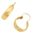 thumbnail image 2 of Arracadas Indias Grabado Flor 2 Cm Oro 10 K Arracadas Indias Grabado Flor 2 Cm Oro 10 K Joyería M De León Arracadas Indias Grabado, 2 of 3