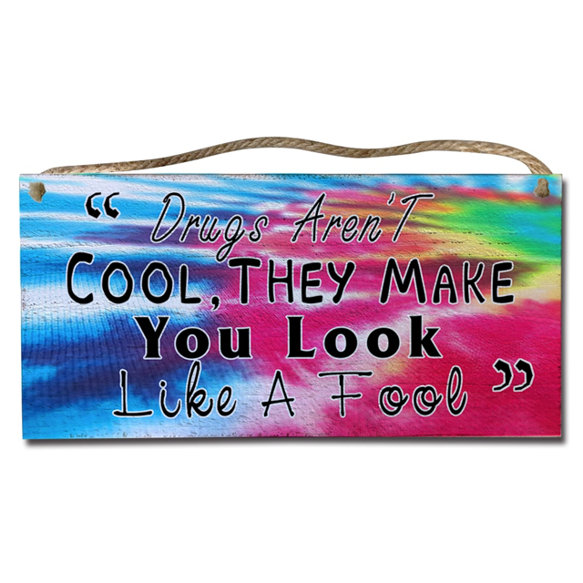 Cool and Fool Tie Dye Wood Wall Decor