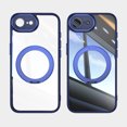 thumbnail image 5 of for iPhone 16e Case with Lens Protector, [Foldable Stand & Rotatable Ring Holder], Glossy Shockproof Bumper Dustproof Clear Women Men Case for iPhone 16e, Blue, 5 of 10