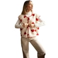thumbnail image 6 of Female Fleece Vest Coat Beige S, 6 of 10