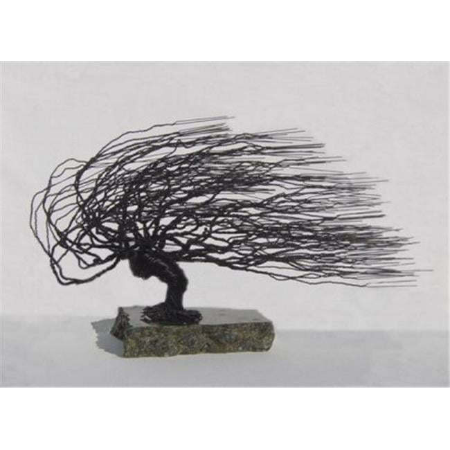 Art wire home decoration Wire sculpture of bonsai tree in water Original gift for man Handmade wire bonsai tree sculpture