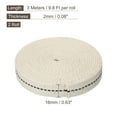 thumbnail image 2 of Uxcell 16mm Flat Wide 3 Meter/10Ft Long Cotton Oil Lamp Wick with Black Stitch, 2 Roll, 2 of 5
