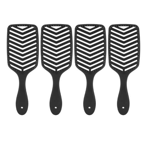 cepillos huecos para masaje del cuero cabelludo, peines huecos para desenredar el cabello, peines de peinado negros