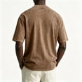 thumbnail image 5 of Mfakffe Men's Cotton T-Shirts Oversized Unisex Short Sleeves Casual Loose Wash Solid Basic Tee Tops(Light Brown,4XL), 5 of 5
