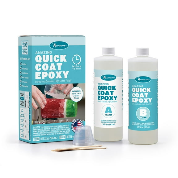 Alumilite Amazing Quick Coat Epoxy Kit - 32 oz Art Epoxy, Adult Ages 14 & up