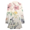 thumbnail image 3 of Sacos y Chaquetas de traje Abrigo de traje de manga larga con cuello estampado de flores y ajuste versátil estilo informal de otoño e invierno para mujer,blazer moda（Rosa， XXXL), 3 of 5