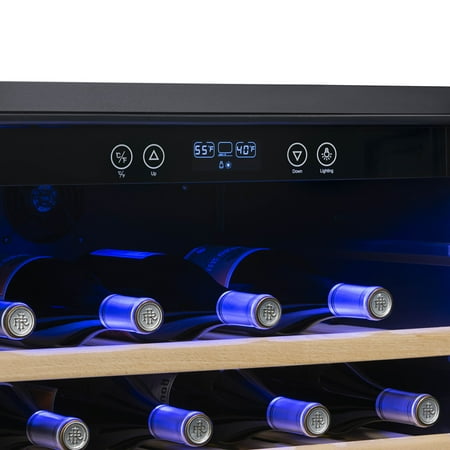 NewAir - 24" Built-In 52 Bottle Compressor Wine Fridge with Precision Digital Thermostat - Stainless Steel