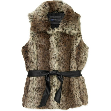 Women's Plus-Size Fur-ocious Chic Faux Fur Belted Vest