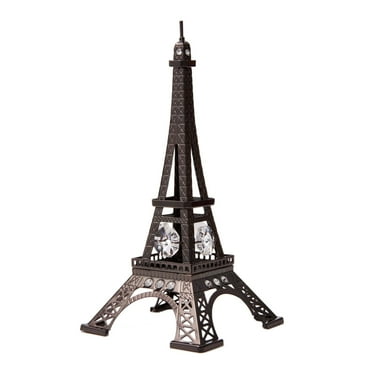Matashi Crystal Charcoal Metal Eiffel Tower Sculpture