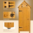 thumbnail image 3 of IVV 70"H Outdoor Storage Cabinet Tool Shed Wooden Garden Shed Organizer Wooden Lockers with Asphalt Roof (Natural), 3 of 7