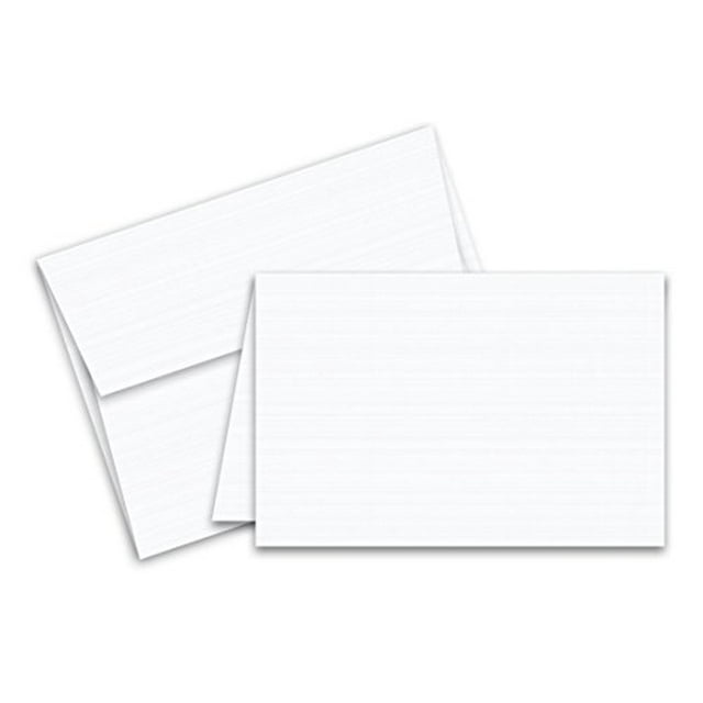 White Classic Linen Blank Fold Over Greeting Cards and Classic Linen Envelopes | 4.5" x 6" Inches When Folded | 25 Sets