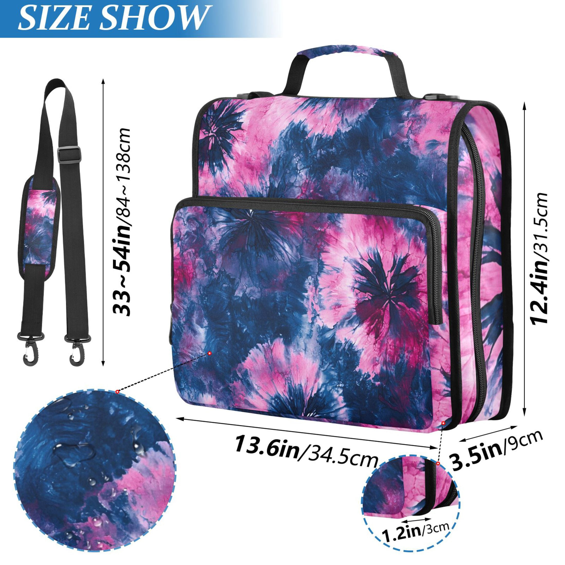 ALAZA Zipper Binder Tie-dye Navy 3 Ring Trapper Keeper File Folder Organizer Bag