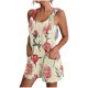 thumbnail image 1 of Pantalones Cortos de Mujer Casual Suspender Impresión Pantalones Cortos de Bolsillo, Pantalones Cortos de Mujer con Bolsillos, 1 of 6