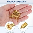 thumbnail image 2 of Uxcell Paquete de 100 Tornillos de Madera, M3 x 12mm Cabeza Plana Phillips de Latón, 2 of 6