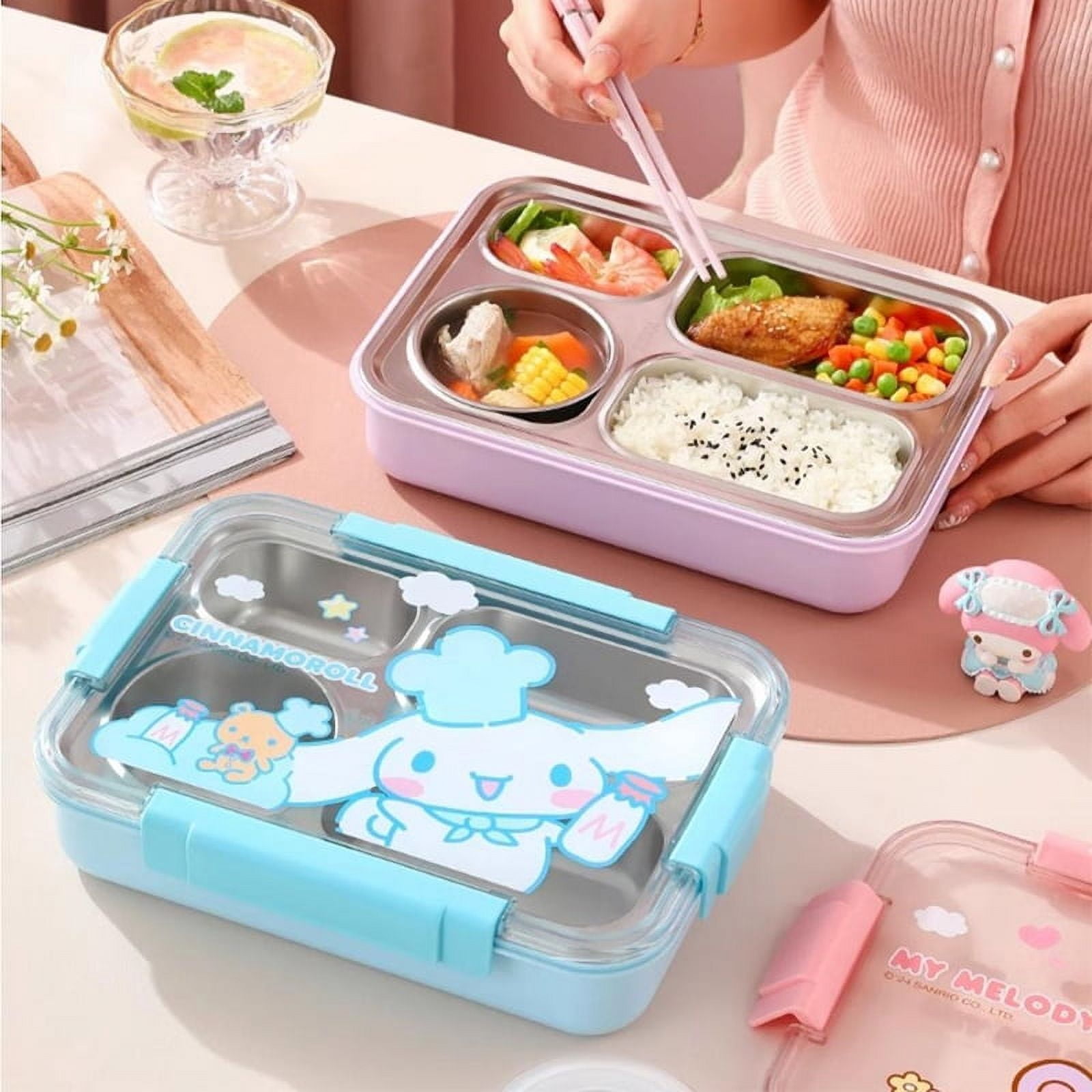 Sanrio Cinnamoroll Bento-Lunchbox (425 Ml) – Mikrowellen- & Spülmaschinenfest, Mit 2-Punkt-Verschluss (offiziell Lizenziert)