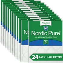 14x25x1 MERV 6 Poly Green AC Furnace Air Filter 24 Pack - Captures Dust/Pollen