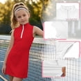 thumbnail image 2 of Shadoumai Athletic Tennis Girls Dress 5T,Girls Athletic Dress Performance Quarter Zip Sleeveless Golf Pickleball and Tennis Dresses for Women, 2 of 7