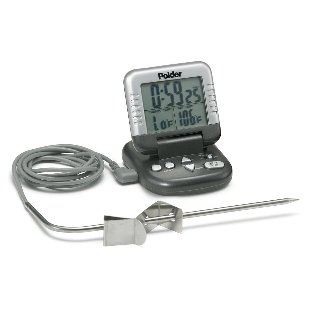 Polder Cooking Timer and Thermometer, Graphite