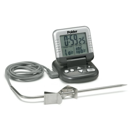 Polder Digital In-Oven Thermometer/Timer, Graphite color